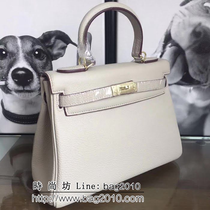 愛馬仕Hermes 頭層牛皮荔枝紋凱莉包 時尚手提包 0AM1150